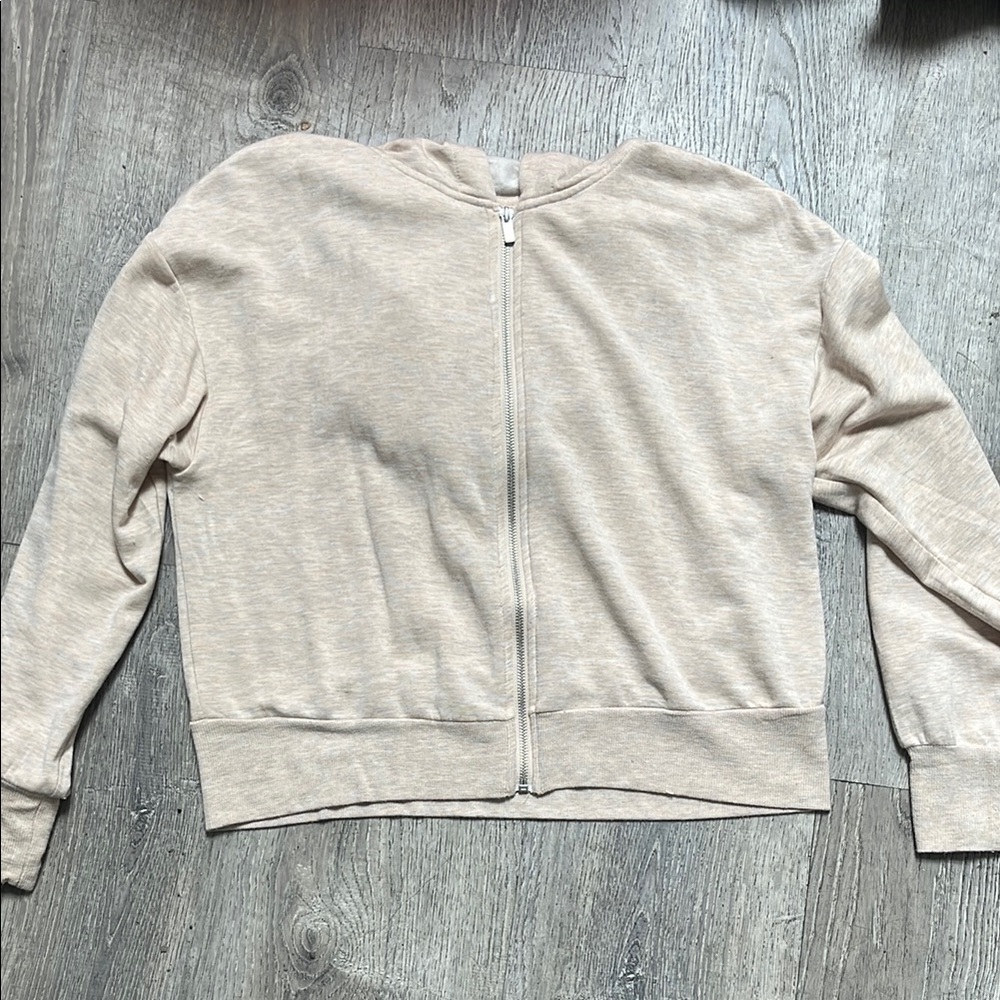 Cream Zip-Up Sweatshirt
